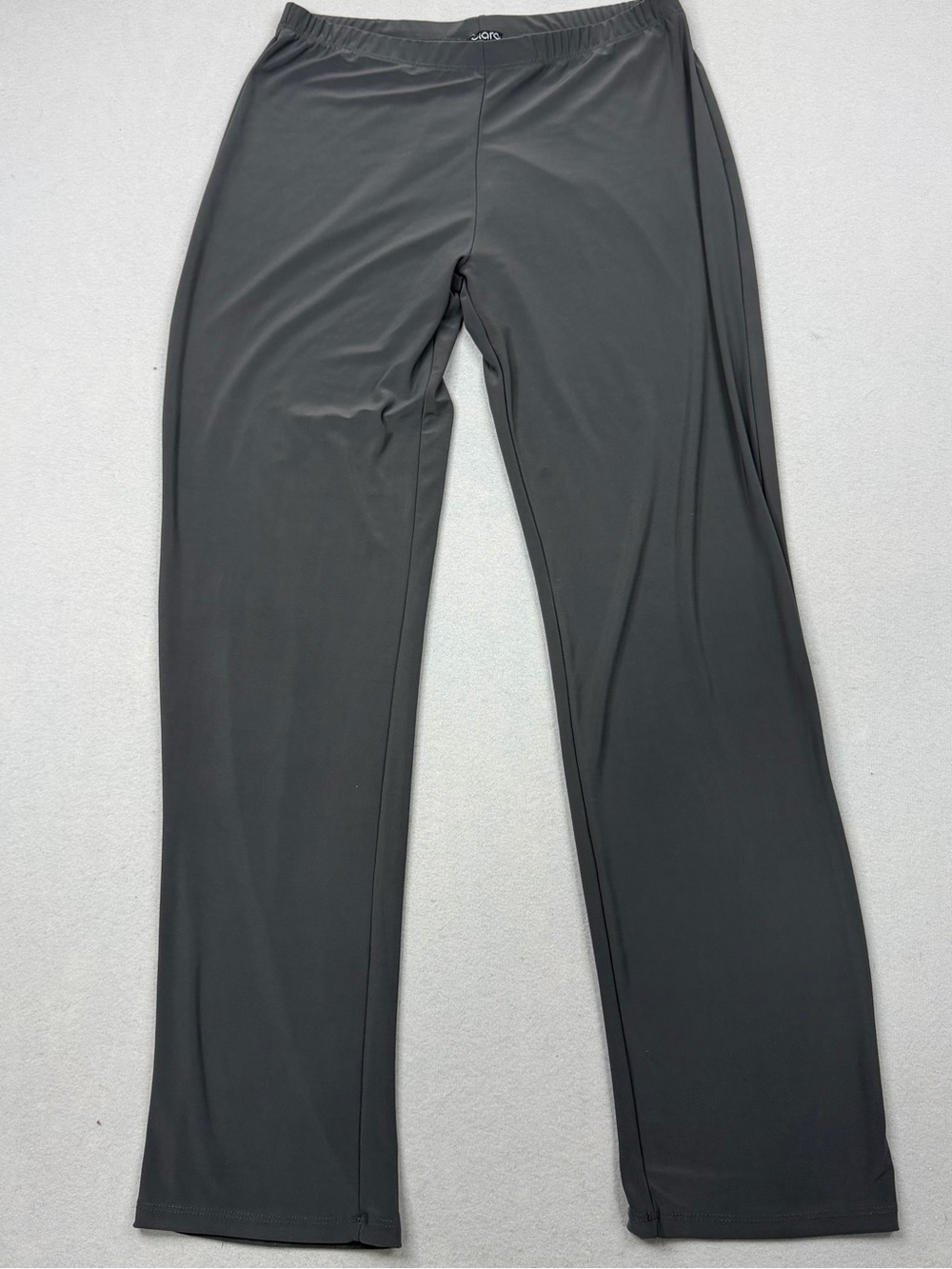 Clara Sun Woo Gray Pull On Straight Leg Stretch Pants Made USA Women's L